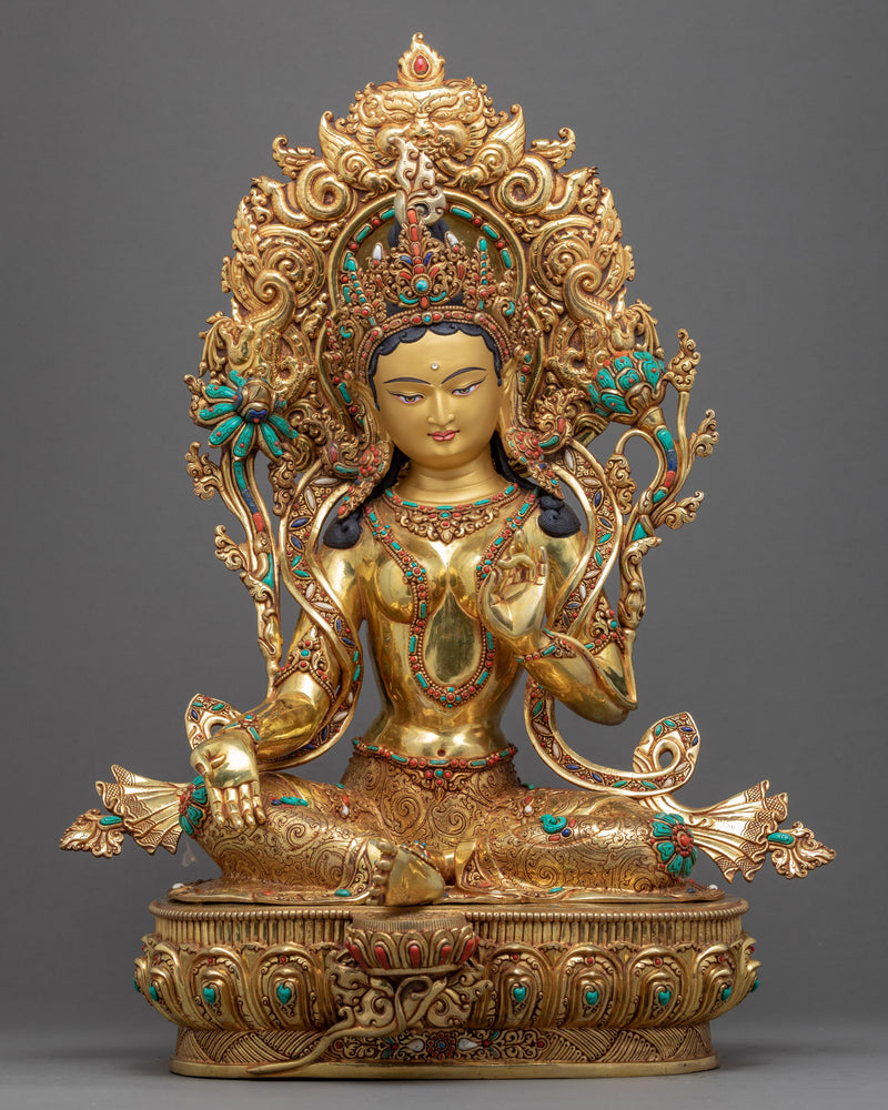 Green Tara Buddha Sculpture