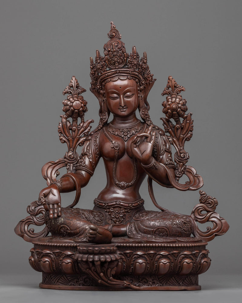 Buddhism Tara Oxidized Copper Statue