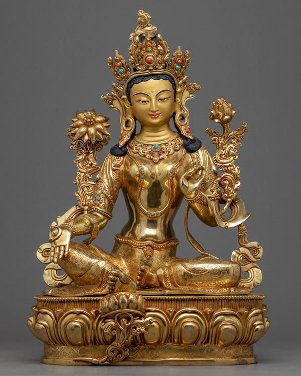 Tibetan Statue Green Tara