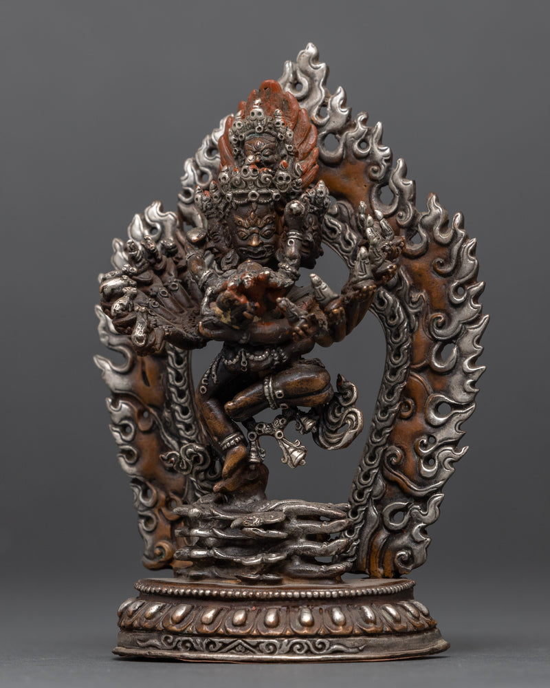 Hevajra Statue | Buddhist Deity With Oxidized Copper Body With Consort