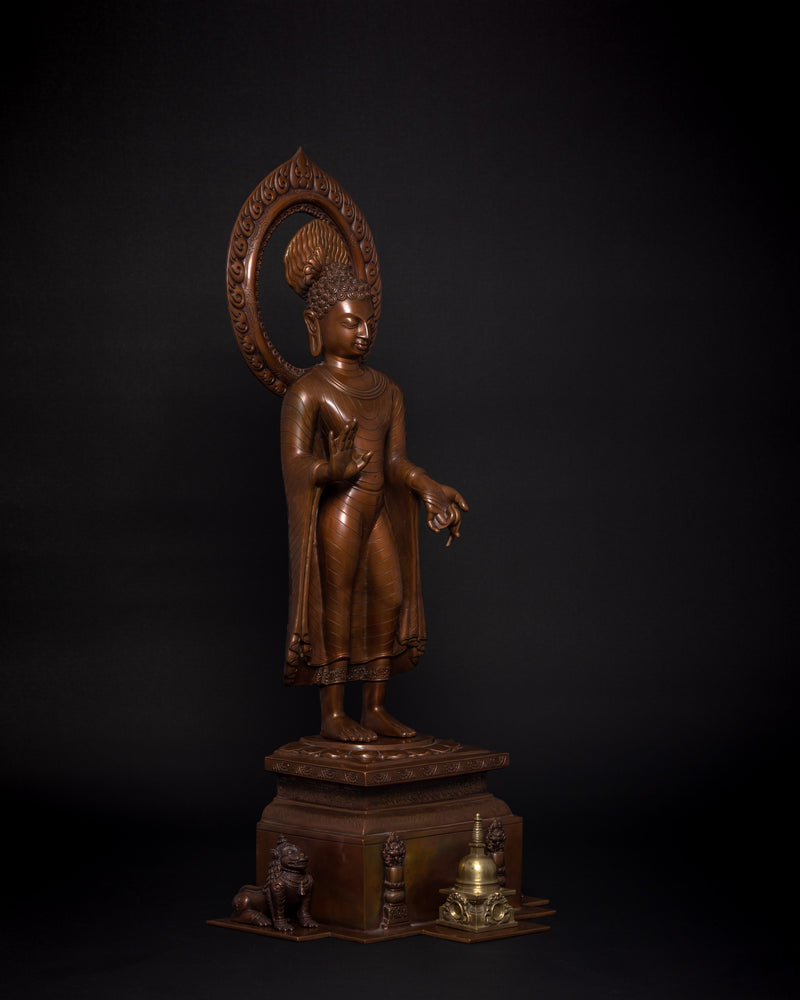 Standing Buddha Statue | Hand-Carved Fine Artwork | Gautama Buddha