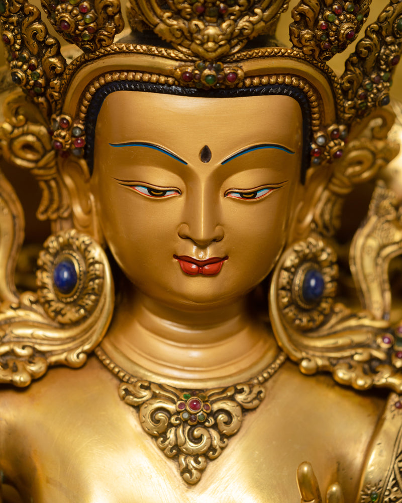 Manjushri Statue in Throne | Bodhisattva Wisdom Deity