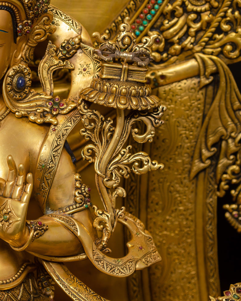 Manjushri Statue in Throne | Bodhisattva Wisdom Deity