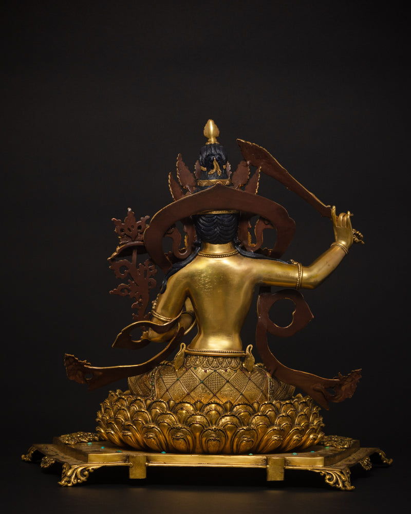 Manjushri Statue in Throne | Bodhisattva Wisdom Deity