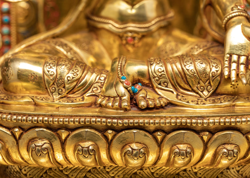 Ksitigarbha Statue | Hand-made Bodhisattva Statue | 24K Pure Gold Gilded