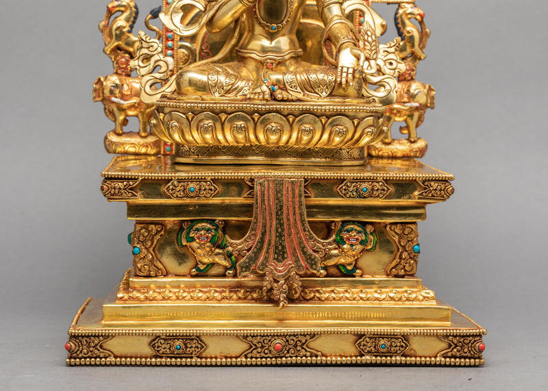 Ksitigarbha Statue | Hand-made Bodhisattva Statue | 24K Pure Gold Gilded