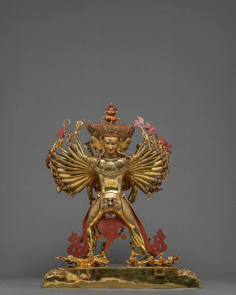 Kalachakra Statue | Traditional Yab-Yum, 24K Gold Sculpture Art of Nepal