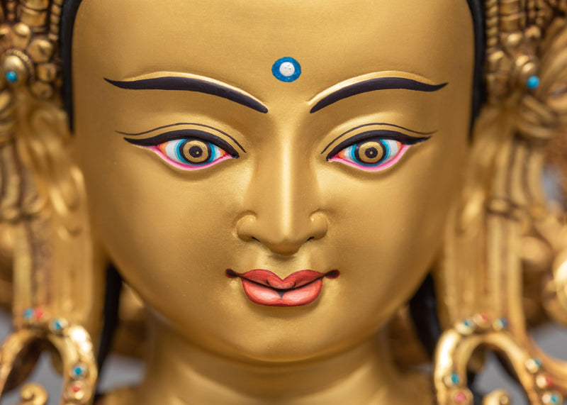 Ksitigarbha Statue | Plated With Gold | Tibetan Art