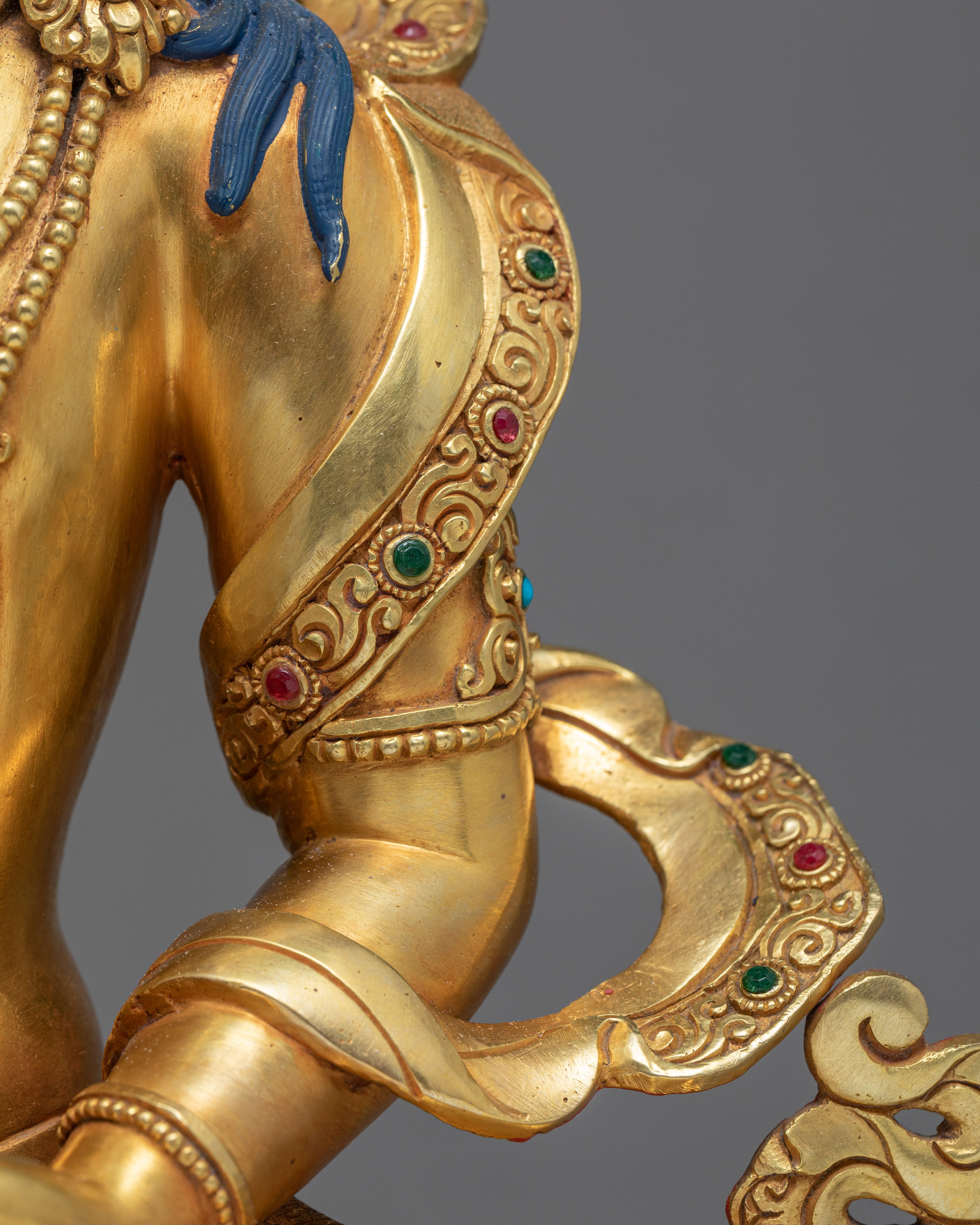 Ksitigarbha Statue | Plated With 24K Gold | Tibetan Art