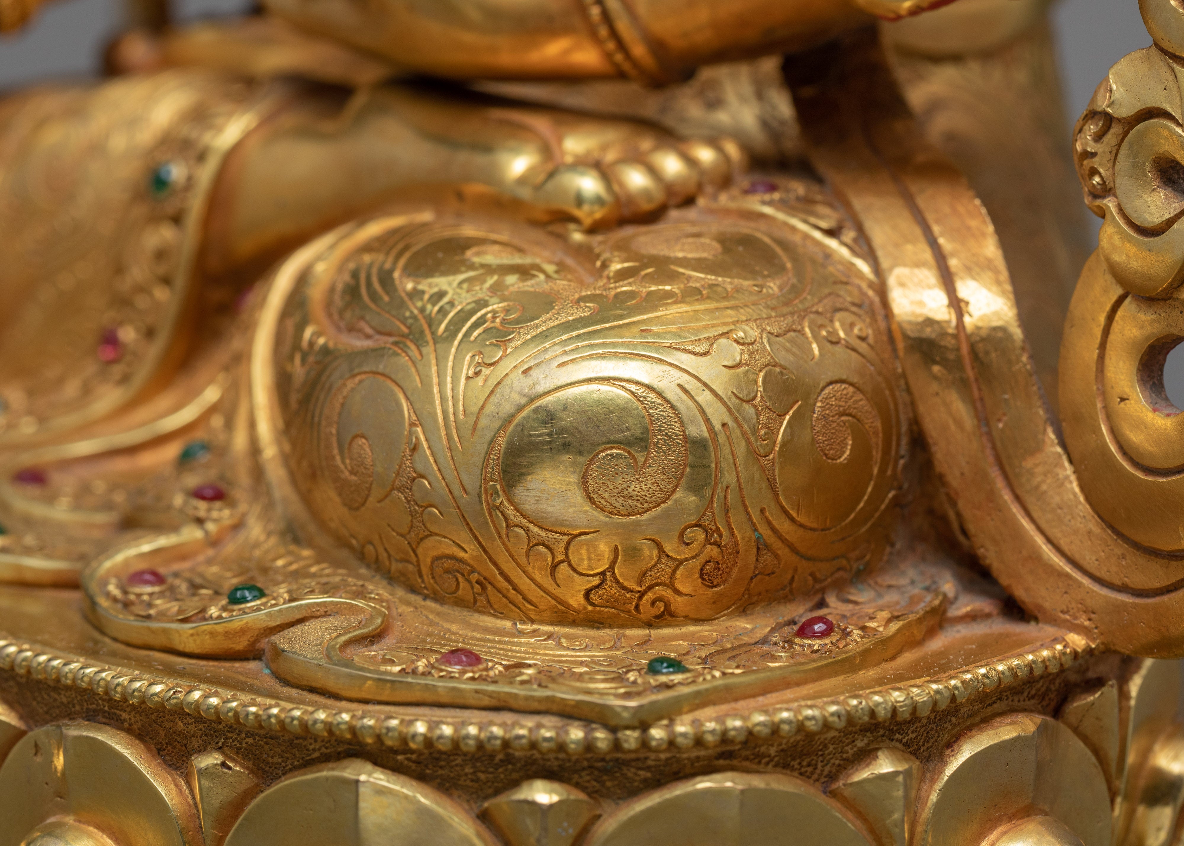 Ksitigarbha Statue | Plated With 24K Gold | Tibetan Art