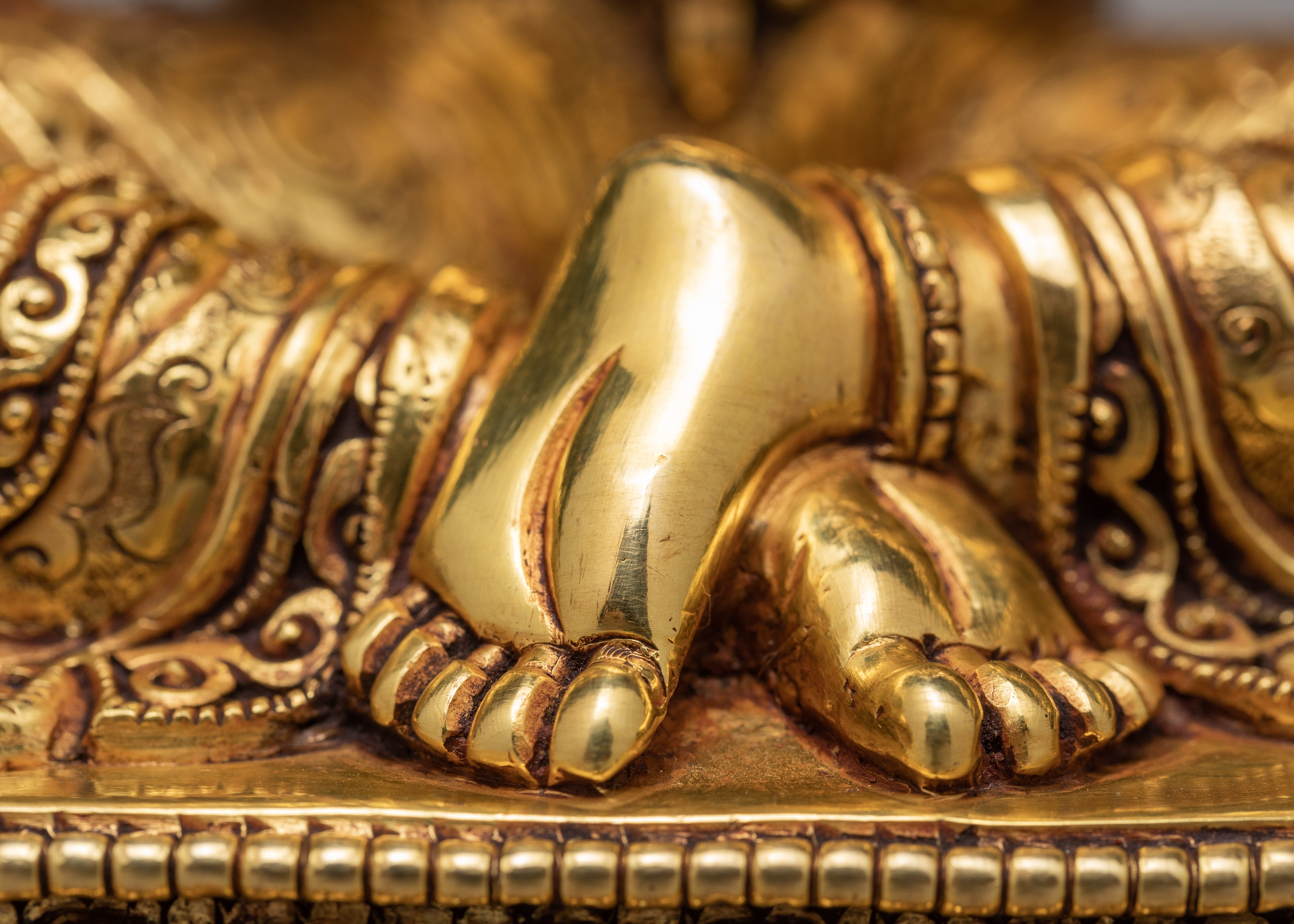 Beautiful Ksitigarbha Statue |  Handmade Sambhogakaya Form | Bodhisattva Gilded With 24k Gold