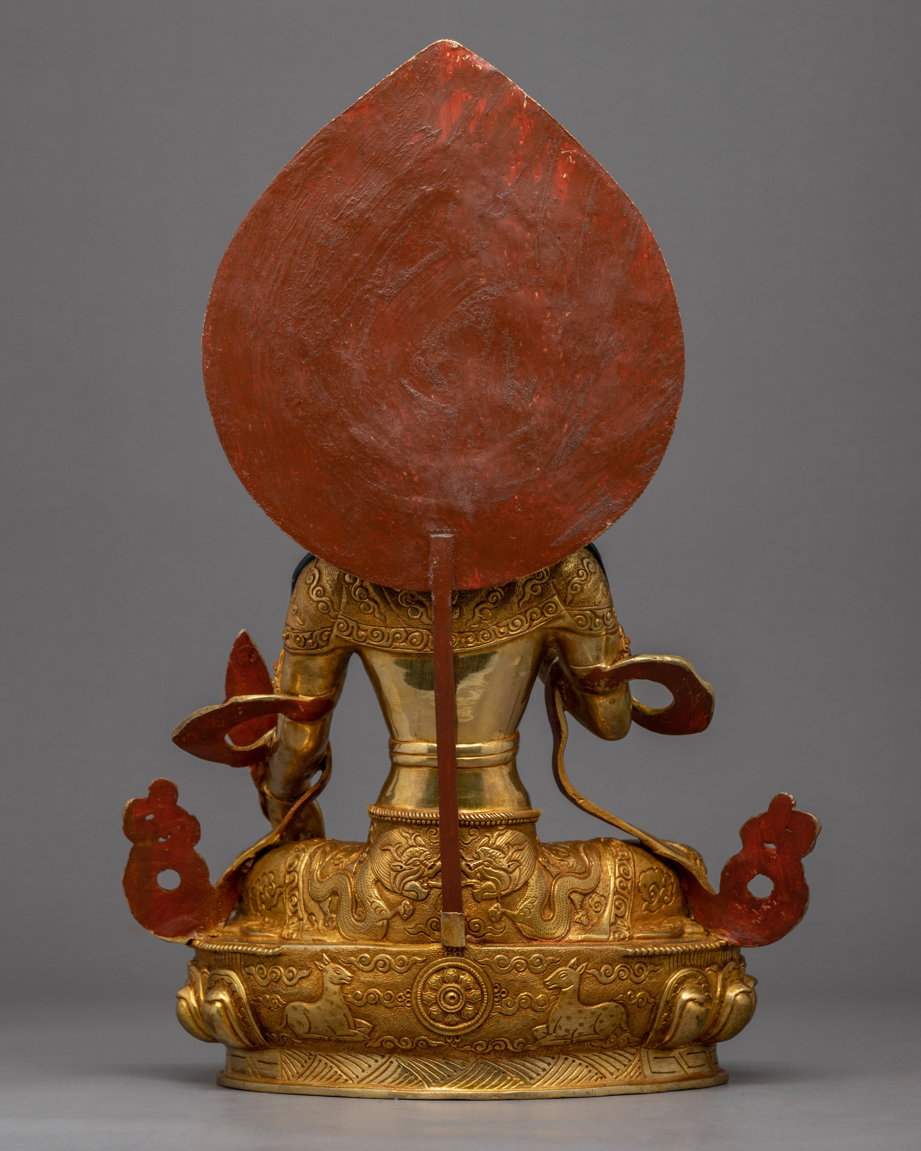 Kshitigarbha Bodhisattva Sculpture | Traditional Buddhist Deity Gold Gilded Art