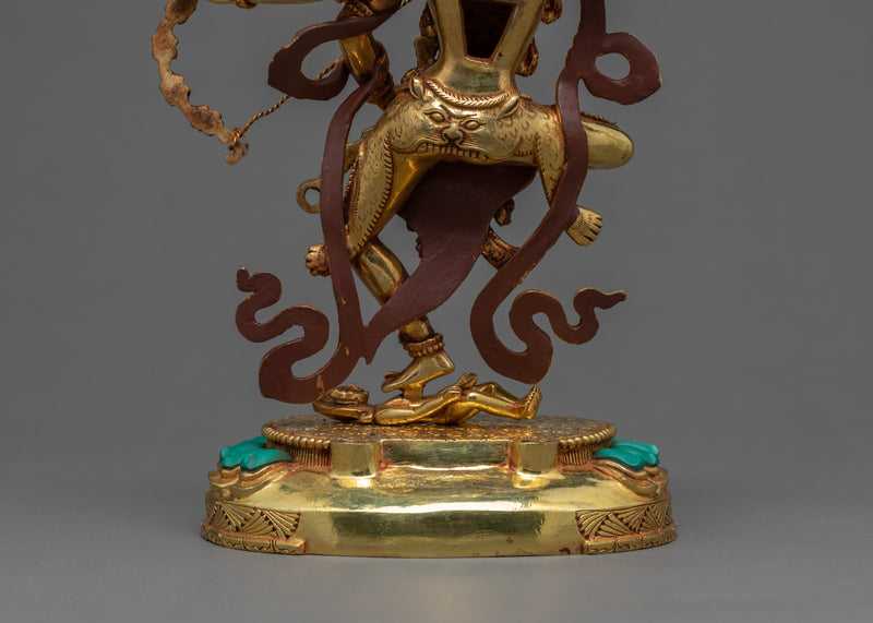 Kurukulla Statue | Himalayan Deity Art | Gold Gilded Sculpture