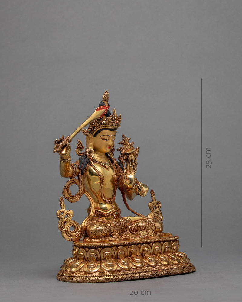 Manjushree Statue | Wisdom Deity | Handmade Bodhisattva Statue