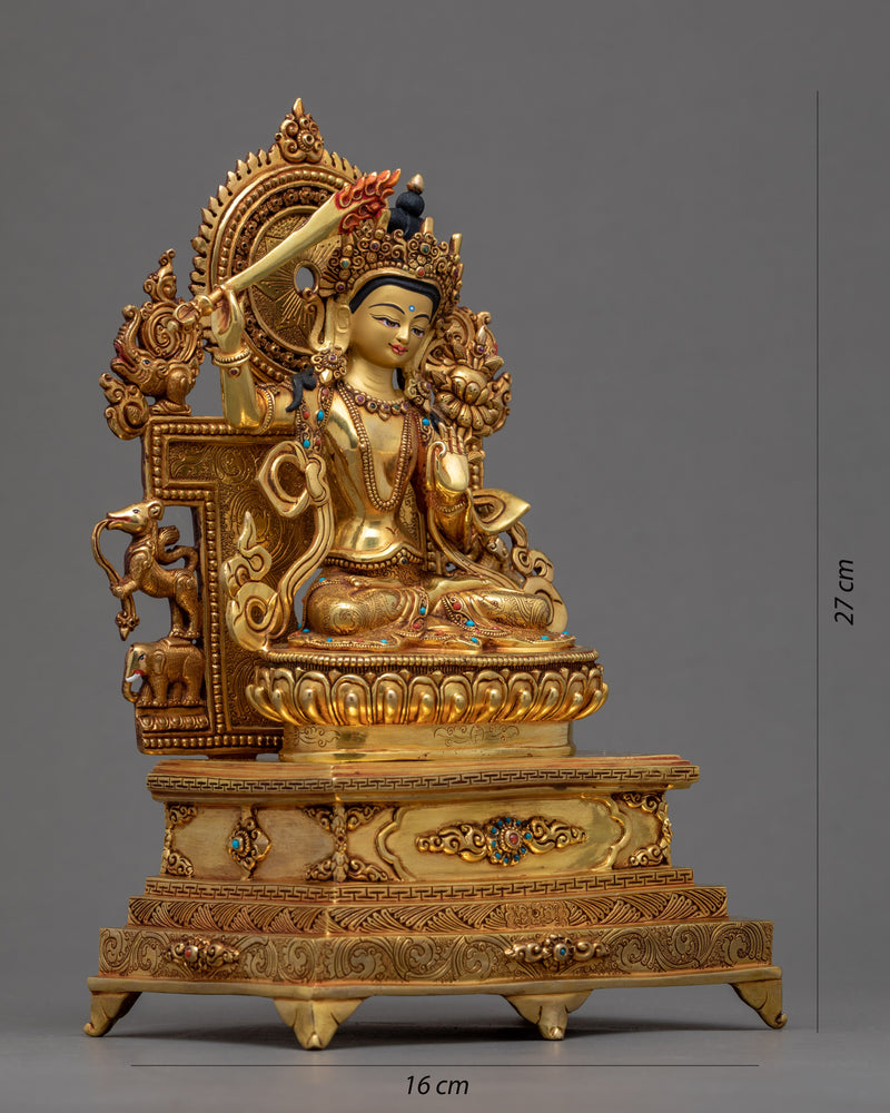 Bodhisattva Manjushri Statue | Traditional Tibetan Sculpture