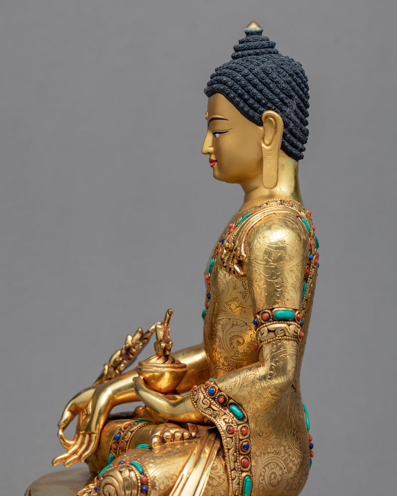 Medicine Buddha | 24K Gold Glided | Healing Buddha Statue