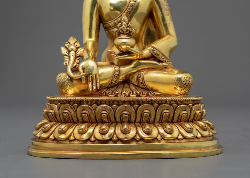 Medicine Buddha | Lapis Lazuli | Gold Gilded Statue