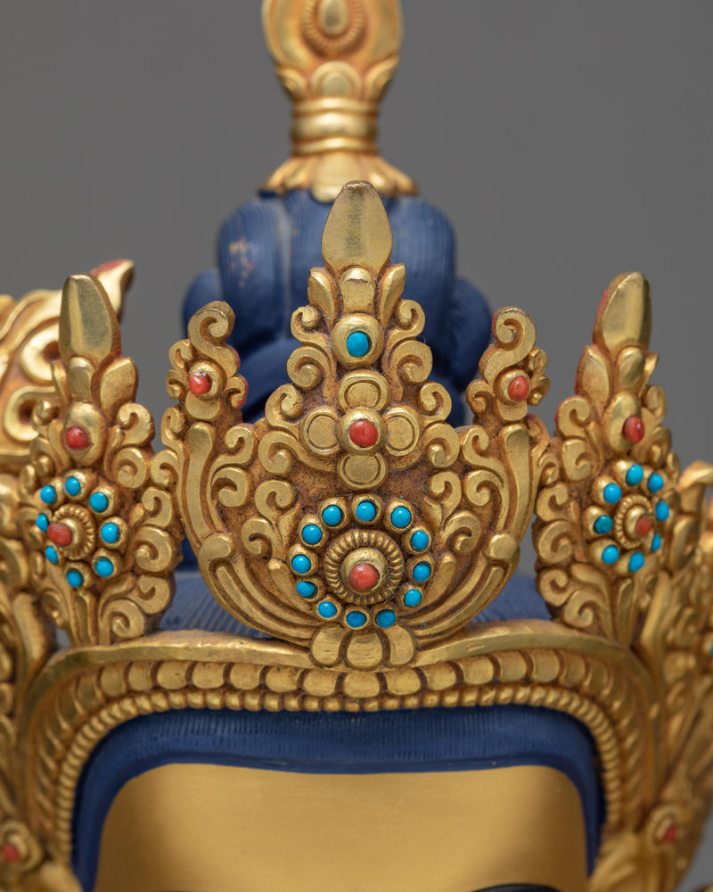 Manjushree Statue |  24k Gold Gilded | Boddhisattva Sculpture