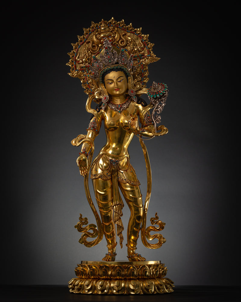 Standing Green Tara Statue 