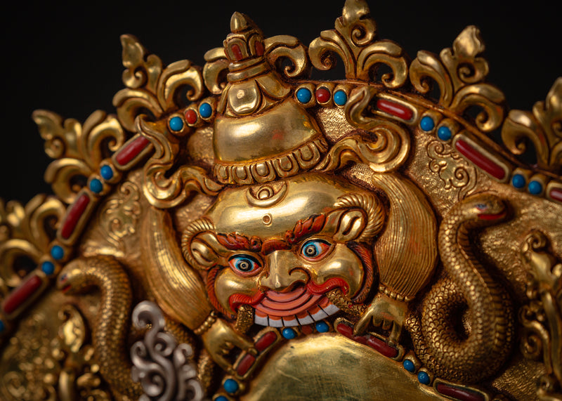 Standing Green Tara Statue | Fine Gold Gilded Himalayan Artwork