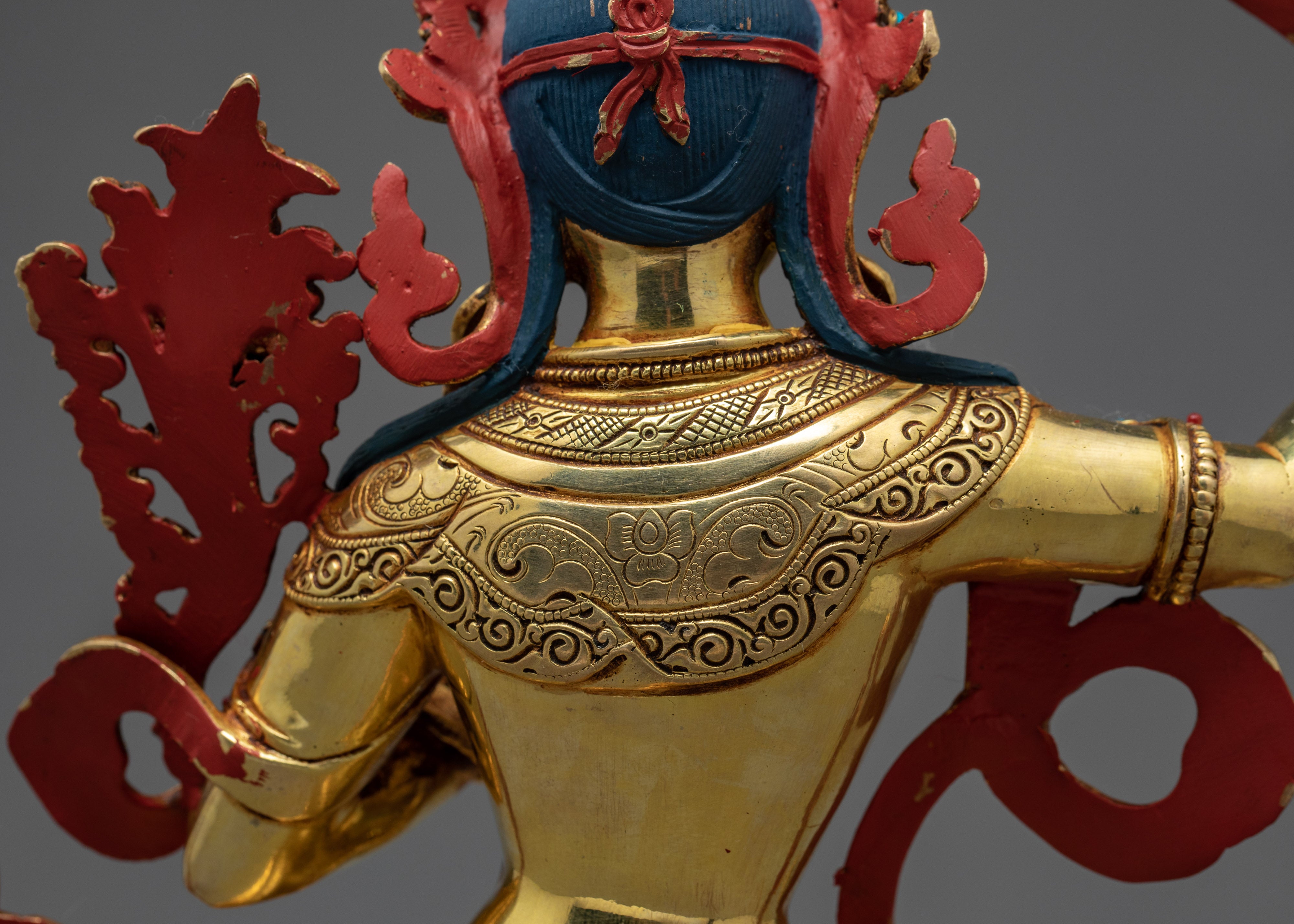 Manjushri Statue | Wisdom Deity | Gold Gilded with 24K Gold