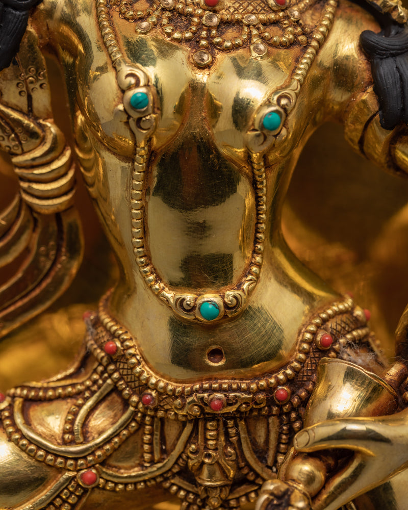 Machig Labdron Statue | Dakini Statue | Traditionally Hand Carved 24K Gold Gilded