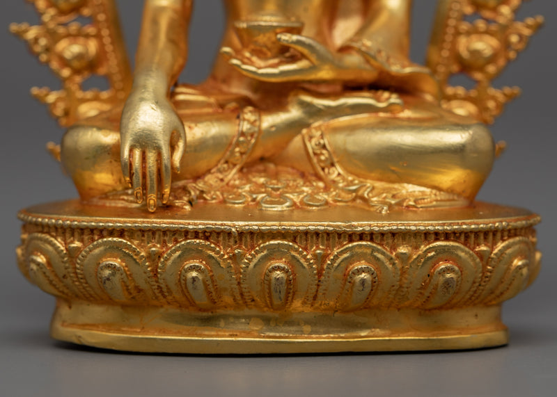 Shakyamuni Buddha Machine Made Sculpture | Gold Gilded Statue of Buddha