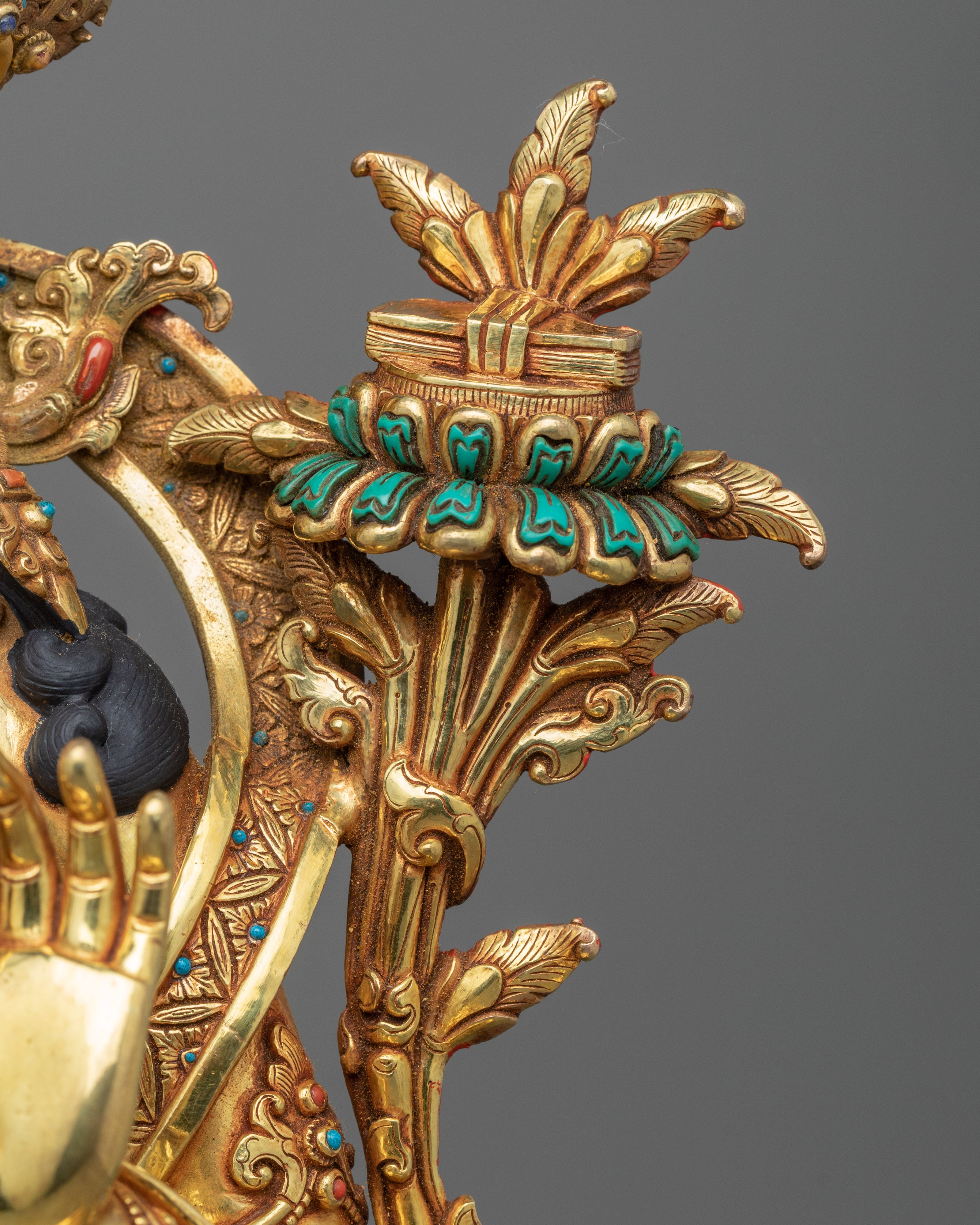 Wisdom Buddha Mantra Practice Statue | Traditional Tibetan Bodhisattva Of Wisdom