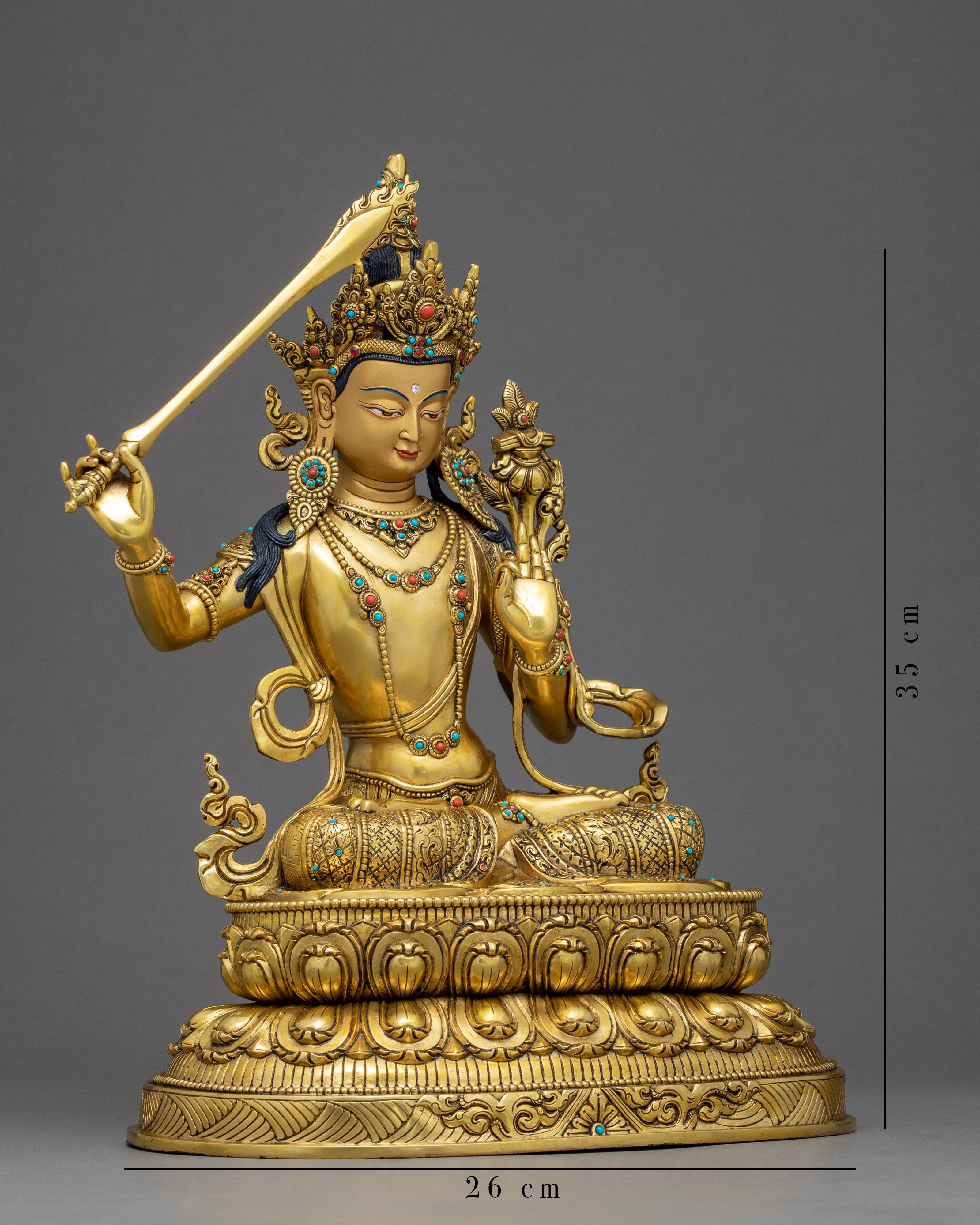 Manjushri Statue | Tibetan Bodhisattva Sculpture