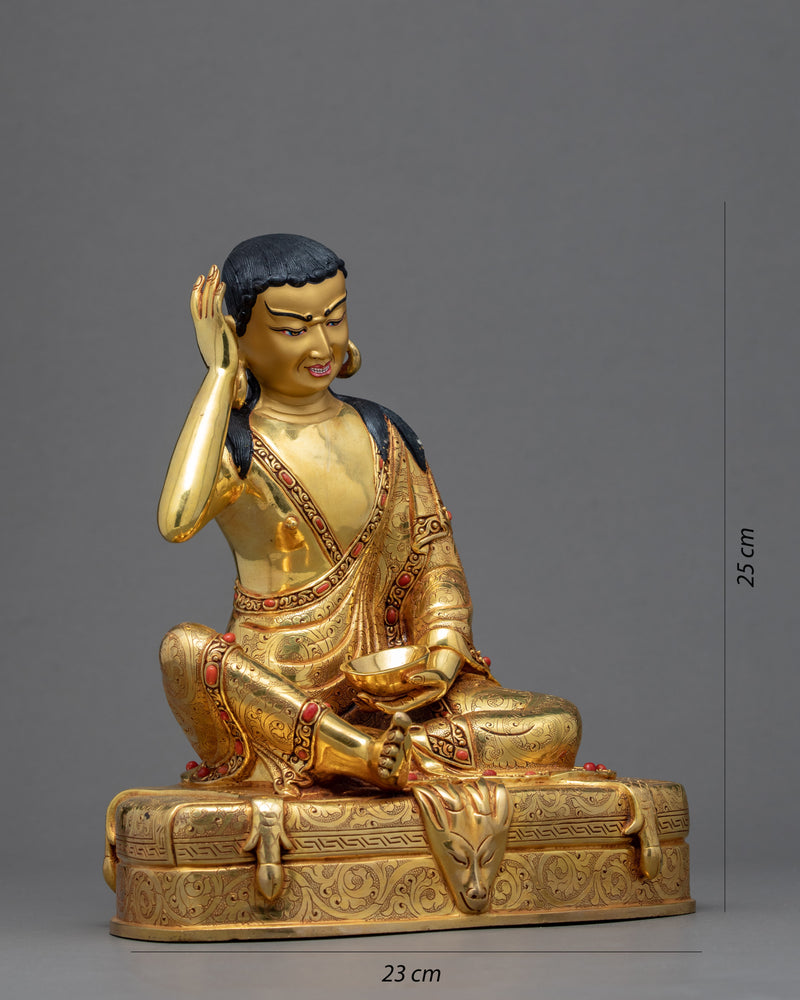 Jetsun Milarepa Statue | Traditionally Hand Carved Buddhist Art