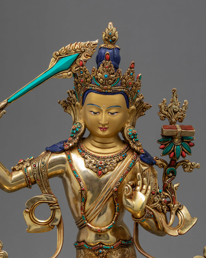 Tibetan Manjushri | Wisdom Buddha Handcarved Statue