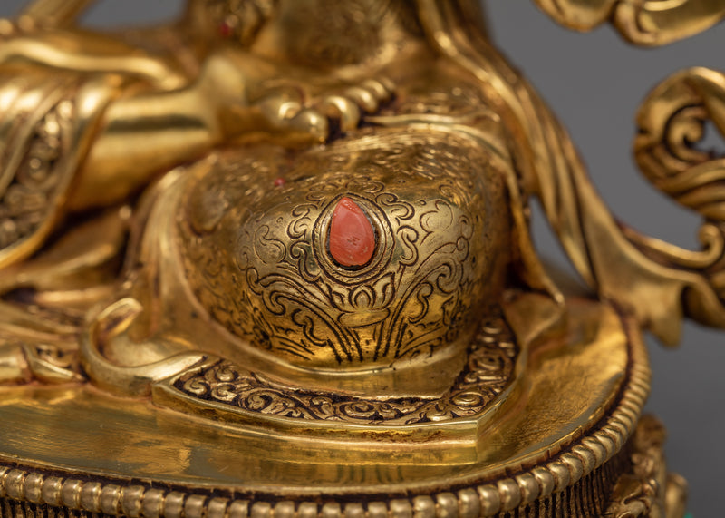 Manjushri Statue | Bodhisattva Of Wisdom | 24K Gold Coated Sculpture