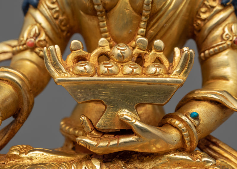 Kshitigarbha Gold Plated Statue | Himalayan Art of Nepal