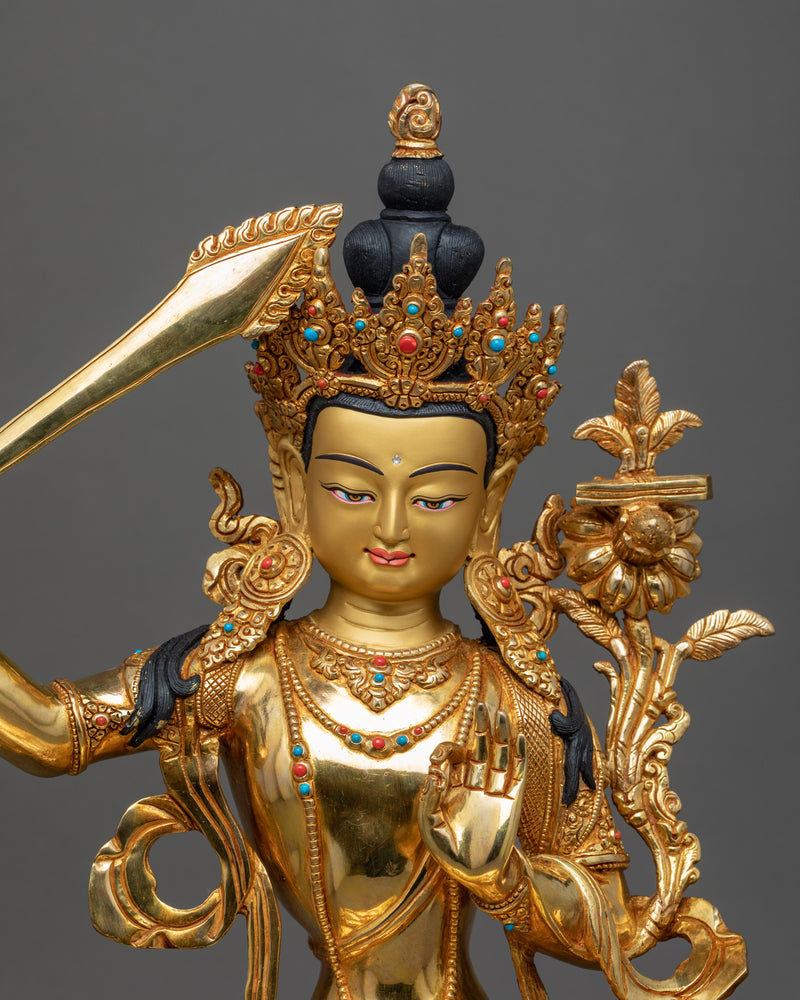 Manjushri Boddhisattva Sculpture | Himalayan Art | Manjushri Statue
