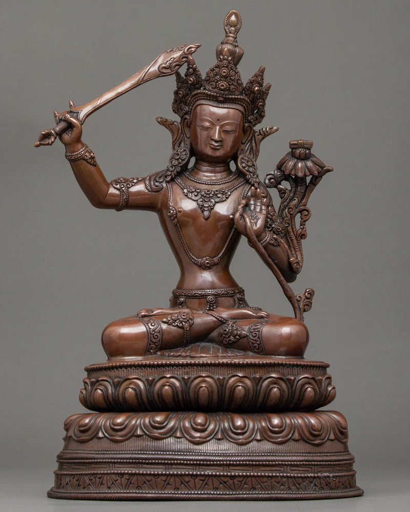 manjushri wisdom deity sculpture