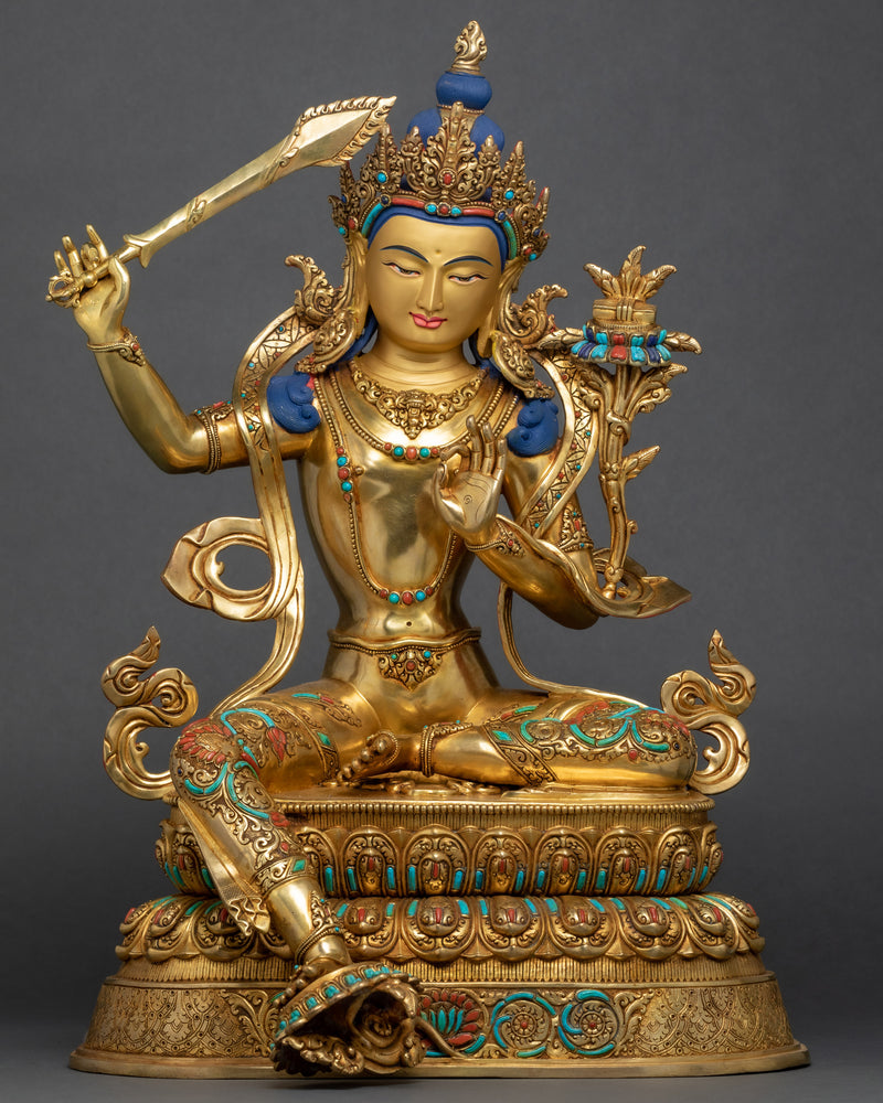 Bodhisattva Manjushri Gold Statue