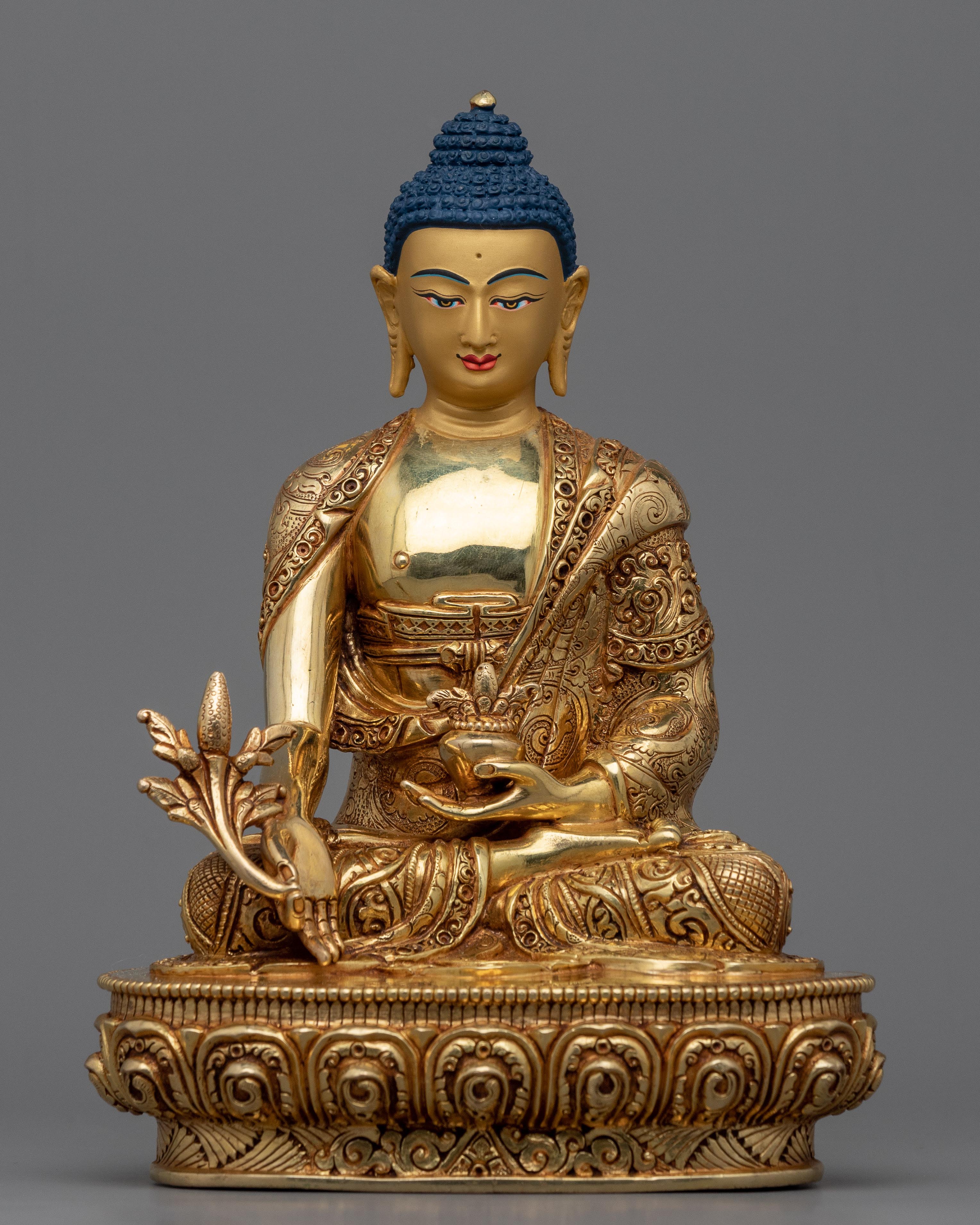 statue with medicine buddha mantra 