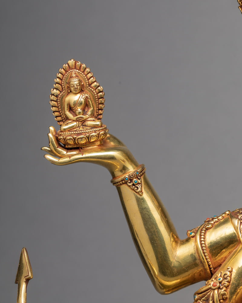 Namgyalma Statue | Buddhist Dakini of Longevity Gold Gilded Art