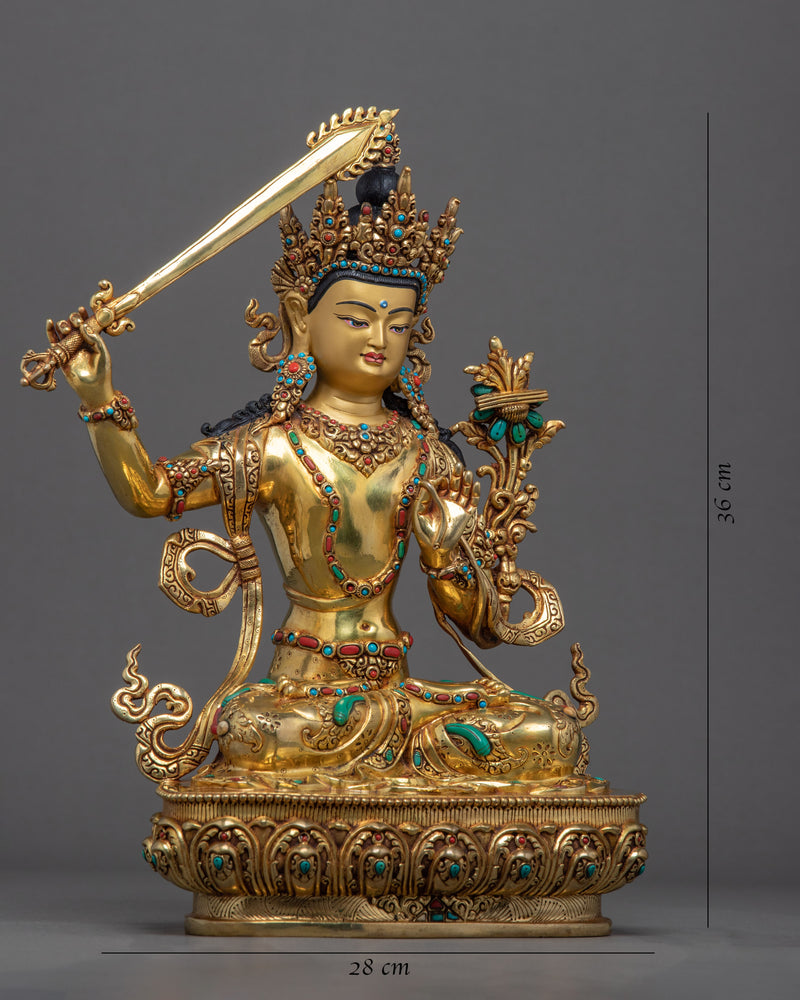 Manjushri Practice Sculpture | Himalayan Handcrafted Manjushree Art