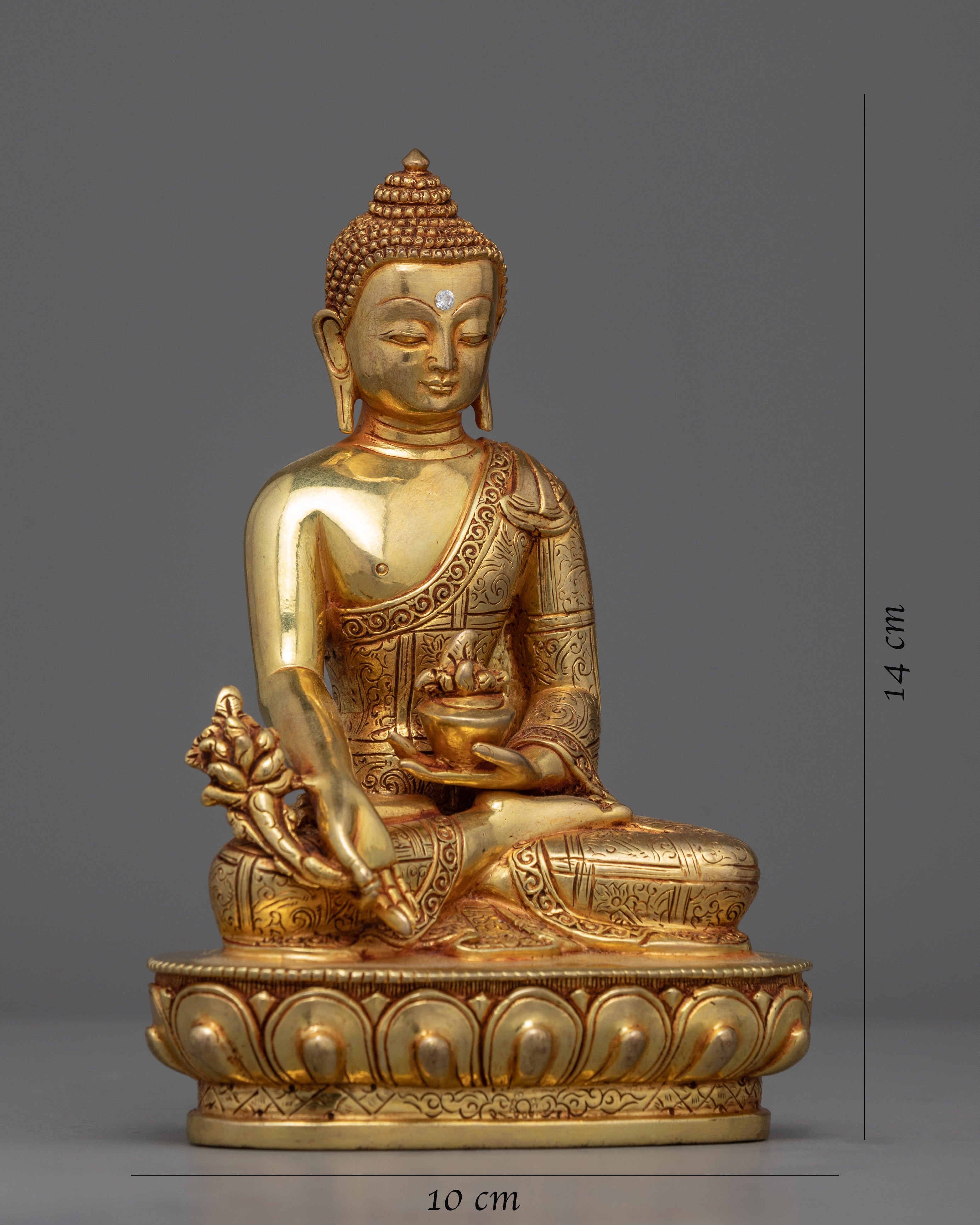 Gold-Gilded Three Buddha Statue Set | Shakyamuni, Amitabha & Medicine Buddha Sculpture