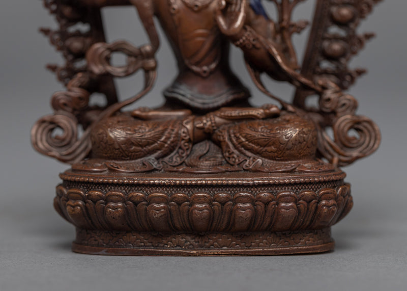 Machine-Made Manjushri Sword Statue | Bodhisattva Manjushri Gold Gilded Art