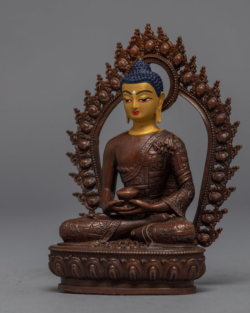 Machine Crafted Amitabha Practice Sculpture | Tibetan Art Plated with Gold