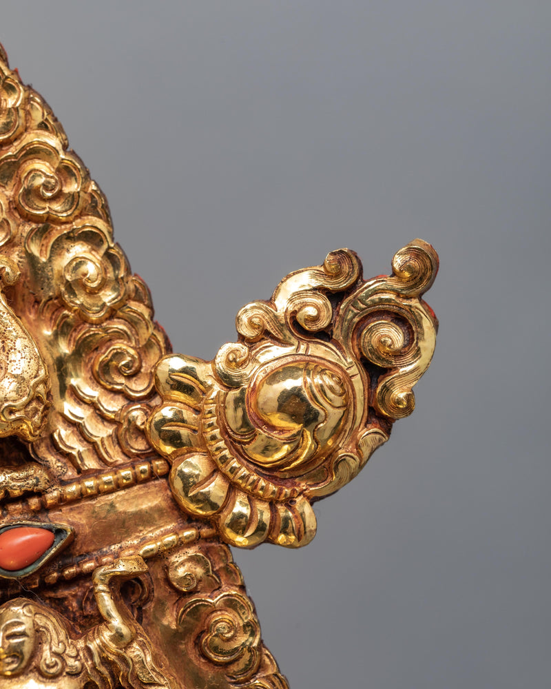 Shakyamuni In Throne | Purely Gold Gilded | Gautam Buddha Statue