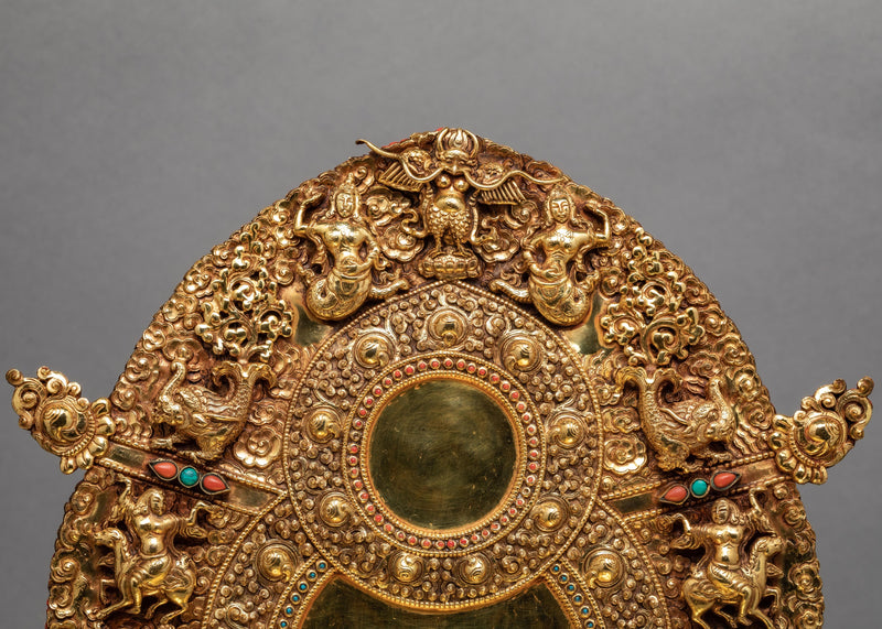 Shakyamuni In Throne | Purely Gold Gilded | Gautam Buddha Statue
