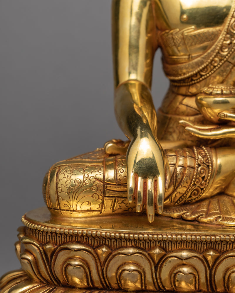 Gautam Buddha Statue | Gold Gilded Art | Tibetan Sculpture