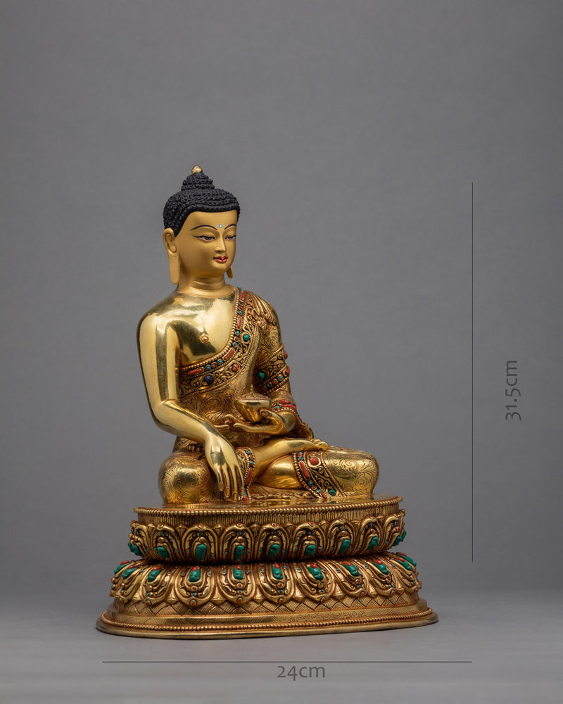 Shakyamuni Buddha Statue | Himalayan Art | Gold Plated Buddha Statue