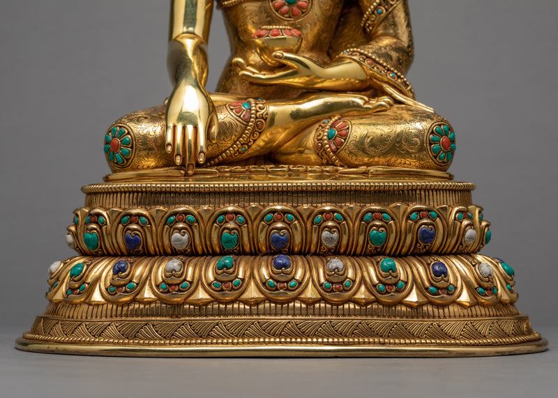 Shakyamuni  Buddha Statue | Gold Plated Gautam Buddha Statue