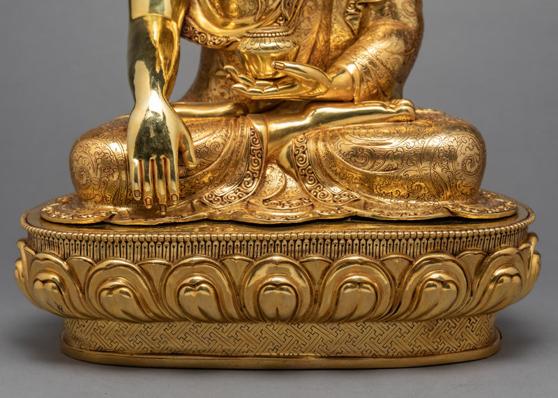 Shakyamuni  Buddha  | Gold Plated Gautam Buddha Statue