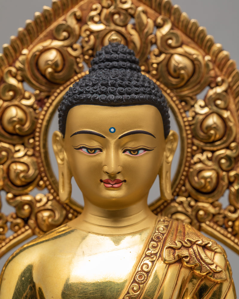 Buddha Shakyamuni Statue | Himalayan Buddhist Statue | Plated with 24K Gold