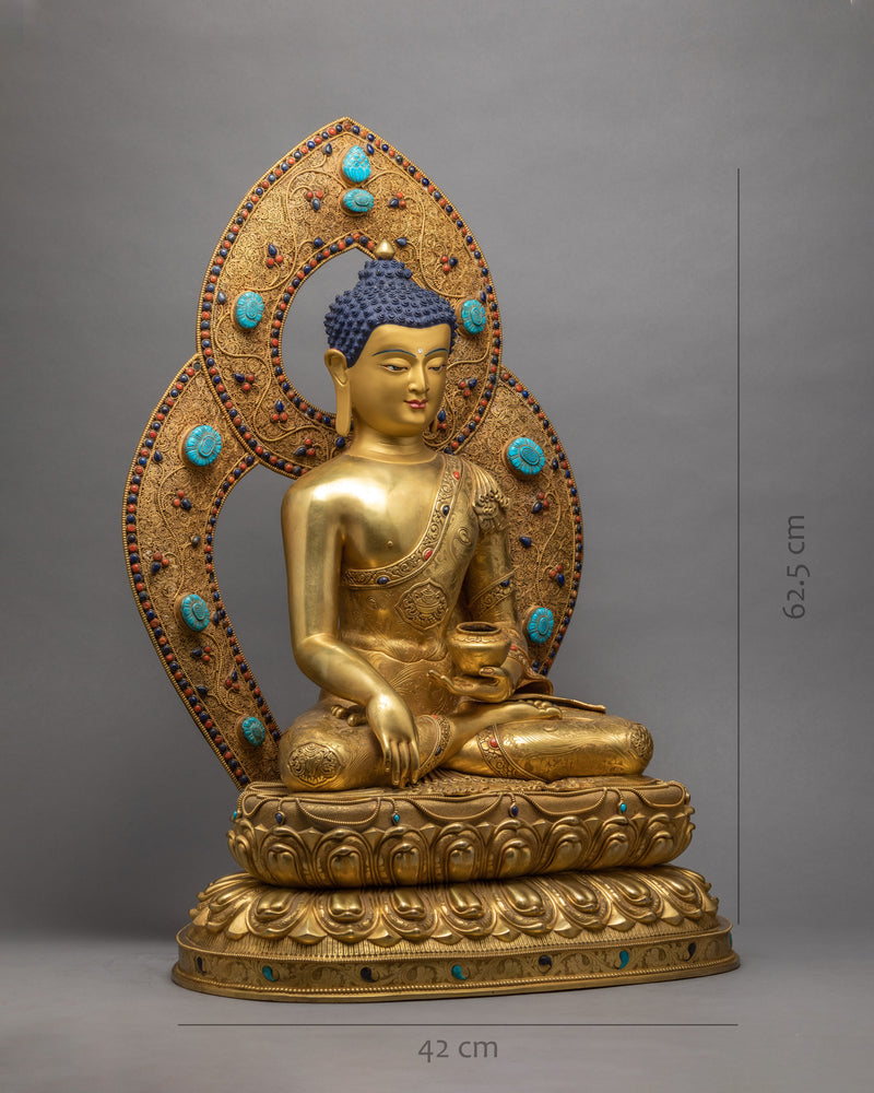 Shakyamuni Buddha Statue | 24k Gold Plated | Handmade Arts